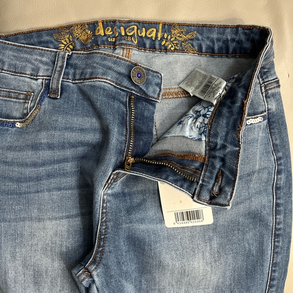 NWT - Desigual Women’s Mini Flare Sequin Jeans - EU Size 28 / US Size 4 - Picture 6 of 11